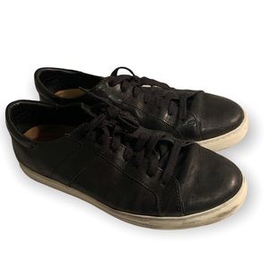 Trask black leather lace up low top sneakers tennis shoes men's size 10 casual